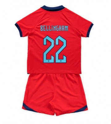 England Jude Bellingham #22 Replica Away Stadium Kit for Kids World Cup 2022 Short Sleeve (+ pants)